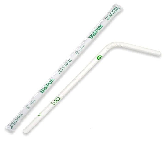 Regular Paper Straw 6mm Individually Wrapped - White (250)